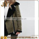 Hot Selling Winter Apparel in America Wholesale OEM Service Women Khaki Faux-suede Jackets JYABC048 thumbnail-5
