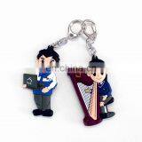 Silicon Souvenir Cartoon OEM Custom Design PVC Soft Rubber Keychain thumbnail-1