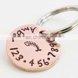 Hand stamped aluminum pet ID tags with custom design