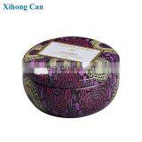 Wholesale Custom Printed Emboss Small Round New Scented Soy Candle Tin Box thumbnail-1