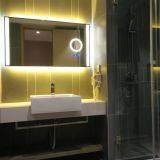 Custom Hotel Bathroom Mirror Plus Magnifying Glass Time Temperature Function Mirror Anti-fog Smart Mirror thumbnail-4