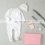 Zipper Footie Romper Hat Set Boy's Girl's Unisex Organic Baby Bodysuit thumbnail-6