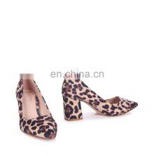 Women Classic Pointed Toe Block Heel Sexy Pumps Leopard Print Sandals Ladies Footwear Shoes thumbnail-2