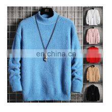 Factory Wholesale High Quality High-neck Loose Mink Fleece Winter Plus Velvet Thick Knitted Jacket Men's Sweater thumbnail-1