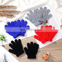Customized 100% Acrylic Knitted Full Finger Children Kids Winter Warm Gloves Magic Glove thumbnail-2
