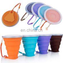 Reusable Camping Silicone Collapsible Silicone Cup Rubber Coffee Cup With Lids Foldable Coffee Cup thumbnail-1