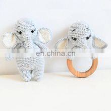 Cuties Crochet Amigurumi Fox Doll Rattle Set Baby Gift Elephant Wooden Teether Ring Kid's Toy Vietnam Supplier Cheap Wholesale thumbnail-2