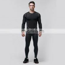 Gym Compression Shirts Quick Dry Long Sleeve Men Factory Sales Bodybuilding Tops 70polyester 30spandex thumbnail-5