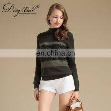 Women's Preppy Style Jacquard Leopard Knitted Cashmere Sweater O-Neck With Autumn Style ODM Supply for Winter Season thumbnail-2