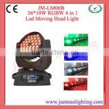 36*10W 4 in 1 RGBW Led Moving Head Wash Light Moving Head Light Disco Stage Light