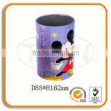 Round Cartoon Metal Pencil Holder