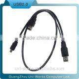 USB2.0 AM to AM+mini 5pin Cable