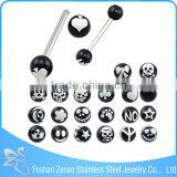 Newest Promotional Piercing Factory OEM Poker Printed Unique Tongue Rings thumbnail-2