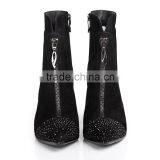 Top Fashionable Rhinestone Women Boots Andkle Boots Leather Heels thumbnail-2