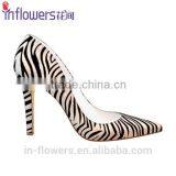 Zebra-patterned Leather Pointed Toe Ladies Sexy High Heels thumbnail-2
