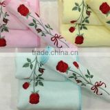 100% cotton embroidery wedding towel set