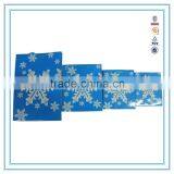 China Wholesale Handbags Blue Snowflake Drawing Tote Paper Bag thumbnail-2