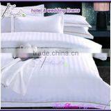 300TC White Satin Stripe Hotel Bedding Sets for Hilton, Sheraton Hotels thumbnail-1