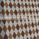 Mickey Mouse Knit Coffee Diamond Checks on White Polyester Milk Fiber Spandex Print Italy Fabric thumbnail-4