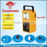 Solar Plastic Rechargable Led Light With Power Bank Mobile Solar Charger