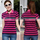 China Factory Women Cotton Blank Polo T-shirt With Stripe thumbnail-6