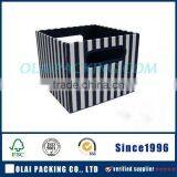 Stripe Large Capacity Leather Box for Hamper Wholesale thumbnail-1