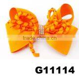 Fashion Big Dot Fabric Hair Ribbon Bows With Metal Button thumbnail-6