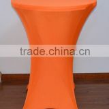 Orange spandex cocktail table cover/cloth for bar