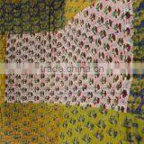 Double Bed Size Colorful Patchwork Kantha Bed Cover Double Bed Size Cotton Fabric Bedspread Fruit Printed Patches thumbnail-2