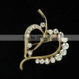 Cheap Fashion Glod Crystal Leaf Brooch Wholesale J032927J