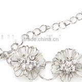 Korea Style Fashion All-match Ladies and Women Flower Decoration Rhinestone Metal Extra Long Big Size Slender Waist Chain thumbnail-3