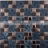 Square Silvery Glass Stainless steel Mosaic Tile