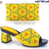 CSB7189-yellow New Designs of High Heels Shoes/ladies Shoes / Shoes and Bag Match for Wedding/party thumbnail-1