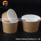 Disposable food packaging paper hot soup/salad bowl with lid