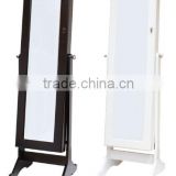 Black and white wood popular jewellery cabinet with mirror