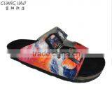 2016 New Style Women Cork Slipper Colorful Ground With Hasps Fashion Cork Slipper