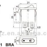 Double Pole Small Pin Mini Rocker Switch T120,rocker Switch Used in Desk USB Mini Fan thumbnail-2