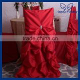 CH003R Christmas gathered red ruffled chair cover