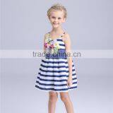2016 New Arrival Flower Stripe Girls Frock Patterns thumbnail-3