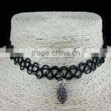 Black Elastic Nylon Rope With Silver Alloy Hand Shape Choker Necklace thumbnail-5