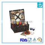 Natural Wicker Picnic Basket With Plate