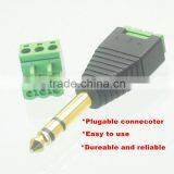High Quality Enviromental Protection 6.35mm Stereo Audio Jack Gold Plated thumbnail-2