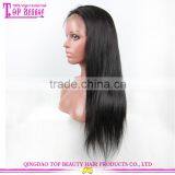 20 Inches Peruvian Hair Raw Unprocessed Virgin Lace Wig Large Stock Long Black Straight Hair Wig thumbnail-4