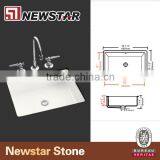 Rectangle Bathroom Undermount Ceramic Sink With Overflow Hole thumbnail-1