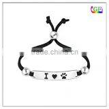 Customized Logo Egraved Wrap Leather Rectangle Bracelet thumbnail-1