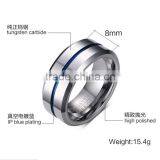 8 mm Two Tone Tungsten Engagement Band Ring thumbnail-2