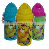 PP plastic water bottle with rocket head shape cover