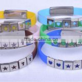 silicone bracelet with metal