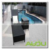 Audu Foldable Wicker Chaise Lounges With Small Side Table thumbnail-6