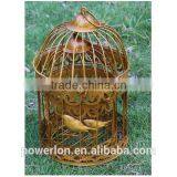 Shabby Golden Metal Handmade Bird Cage thumbnail-1